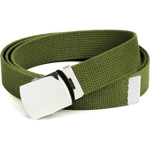 Hold’Em Mens Military Canvas Webbing Belts Slider Buckle Adjustable- Olive Green